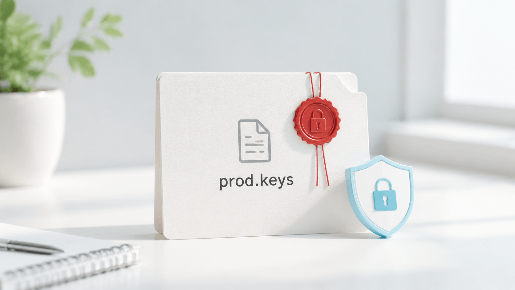 Secure workstation hero image showing private prod.keys preparation, ownership checks, and firmware matching